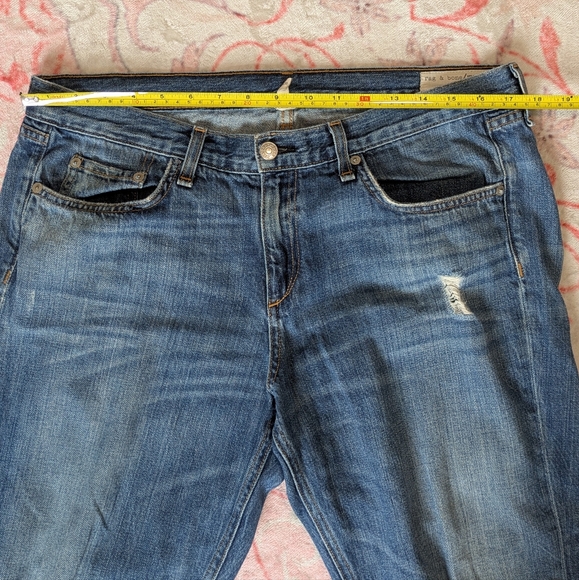 Rag - Bone Distressed Blue Jeans Buckley made In USA Size 30 100% Cotton - Picture 7 of 9